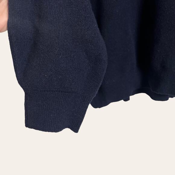 Alexander Wang Navy Blue Crystal Collar Wool Turtleneck Sweater Size L - Picture 8 of 11